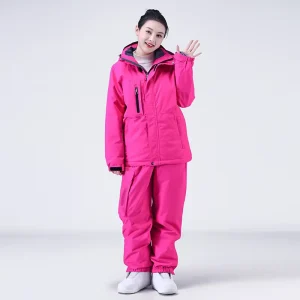 Custom logo Waterproof Set of Ski Suit for Women Man Winter Wear Set Outdoor Sport Windproof Fleece Woman Snow Suit