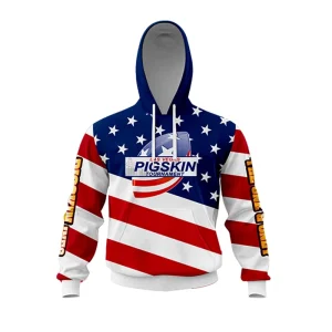 Customizable Autumn Ice Hockey Jersey Tackle Twill Team Logo American Flag Hockey Hoodie Printed Embroidery Plain Dyed Stripes
