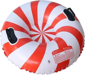 Customizable Children’s Inflatable Foldable PVC Snow Tube with Christmas Candy Print