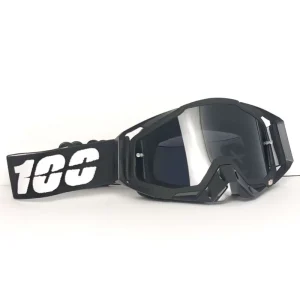 Customizable Lightweight PC-Frame Motorcycle Goggles for Motocross MX BMX Dirt Bike ATV Cycling with Replaceable Lenses