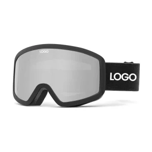 Customizable Ski Goggles Adults Kids Anti-Fog Mirrored Double PC Lens Gold White Snowboard Eyewear