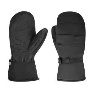 Customized Durable Palm Skiing Gloves for Zip Pocket Waterproof Non Slip Wear Resistant Piping Snow Mitt for Winter Ski Mittens