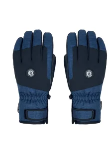 Customized Leather Five finger Warm Waterproof Windproof Snowboarding Ski Gloves Non Slip Hand Grips Hook Loop Closure Unisex