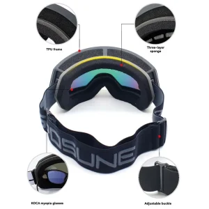 Customized Spherical Freestyle Ski Goggles Windproof Anti Fog Lenses Prescription Glasses Compatible OEM Adult