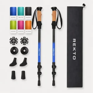 Customized Ultralight Duralumin 7075 Nordic Walking 3 Section Telescopic Hiking Trekking Stick Pole for Men Women