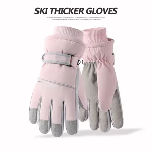 Customized Waterproof Nylon Winter Gloves with Non-Slip Palm for Alpine Skiing and Snowboarding