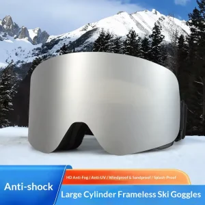 Cylindrical Ski Goggles Desertification Prevention Outdoor Sports TPU PC Material Adult Model HX-014