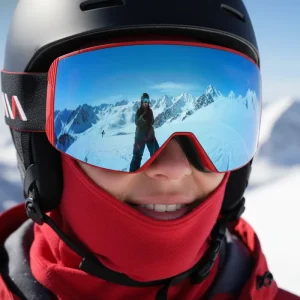 Cylindrical Ski Goggles Mirror Lens UV400 Anti-Glare Anti-Fog Adjustable Strap High Contrast