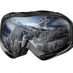 Cylindrical TPU Frame Ski & Snowboard Goggles over Glasses Anti fog Lens for Men Women & Youth with 100% UV Protection