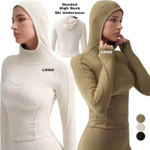 DP001 Winter Custom Womens Clothing for Skiing Thick Jacket Pullover Hoodie Workout Gym Fitness Sportswear Tight Ski Suit