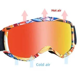 Double Layer PVC Anti Fog Windproof Eye Protection Ski Goggles Model HX040 for Outdoor Use Men Women Children