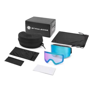 Double-Lens UV400 Adult Magnetic Ski Goggles with Anti-Fog Lens for Skiing and Snowboarding