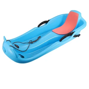 Downhill Sprinter Flexible Plastic Toboggan Snow Sled for Kids and Toddlers Cold Resistant with Pull Rope and Handles