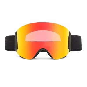 Dual Layer Anti Fog Snowboarding Goggles Magnetic Flip Up Feature Adjustable Strap Full Rim Frame Fashionable Winter Sports