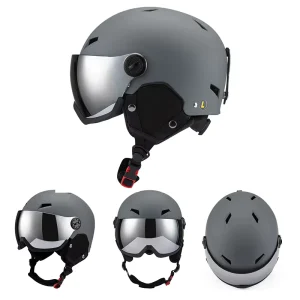 Dual-Sport Ski Helmet with Integrated Goggles, Windproof and Warm