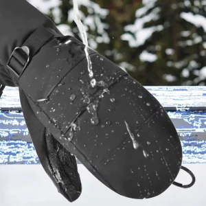 Durable Waterproof Non-Slip Wear-Resistant Piping Ski Mittens for Men and Women