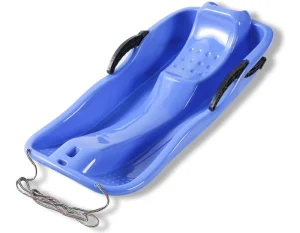 Eco Friendly Durable Lightweight Plastic Blue Toboggan Snow Sled Customized Logo Whole Family Outdoor Use 86x40x15cm