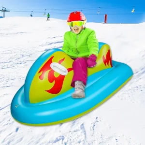 Eco Friendly Inflatable Snow Sled & Tube with 24 Hour Air Test for Winter Use by Kids and Adults