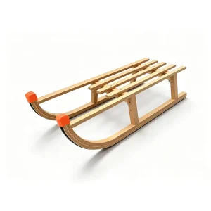 Eco friendly Natural Wood Sleigh Durable Snow Toboggan for Kids & Adults Ideal for Backyard Slopes and Winter Fun