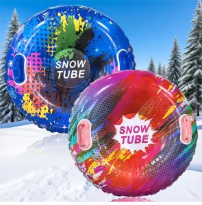Eco friendly PVC Thickened Wear resistant Explosion proof Foldable Sled Handle Safe Anti rollover Inflatable Ski Snow Tubing