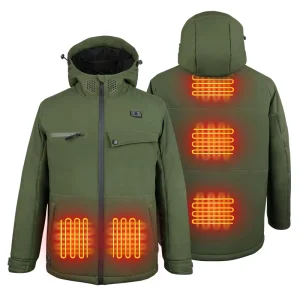 Eigday Heating OEM 100% Polyester 7.4V Battery Pack Heated Jacket Soft Polyester Zip Up Hoodie For Winter Warmth
