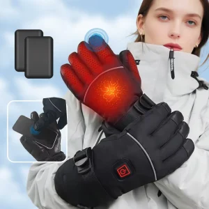 Electric Heated Gloves Touchscreen Rechargeable for Skiing Motorcycle Riding and Snowmobiling