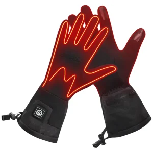 Electric Heated Waterproof Rechargeable Touchscreen Winter Gloves for Skiing and Snowmobile Use Thin Design