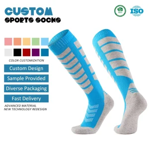 Elite Athlete Cold Protection Medias Esqui Chaussettes Ski Thickened Terry Hiking Trekking Trail Merino Wool Blend Ski Socks