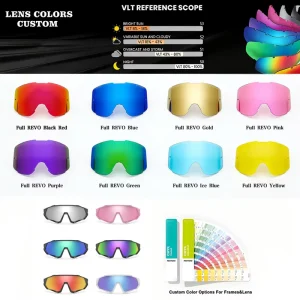 Extra Polarized Photochromic Mirrored UV400 Anti-Scratch Replacement Lenses for Ski Motocross Goggles