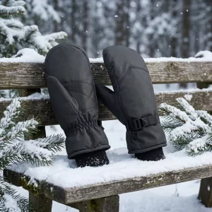 Extra Warm Waterproof Freestyle Ski and Snowboard Mittens Unisex Nylon PU Leather Palm Thermal Custom Winter Gloves
