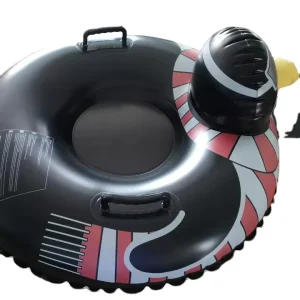 FPF071 Foldable Inflatable Tube Snow Sledge, 100cm, Black Duck Leather, Adult
