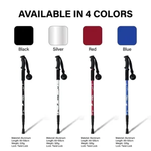 Factory Aluminum Alloy Trekking Poles with Anti-Slip Grip and Quick Lock for Hiking and Climbing