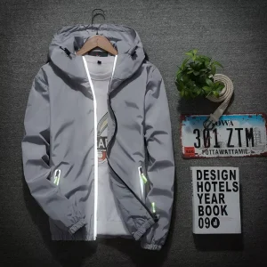 Factory Black Reflective Jacket Plus Size Wind Breaker Sports Jacket Custom Men’s Jackets Custom Logo