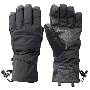 Factory Custom Men’s Winter Ski Gloves Split Finger Drawstring Closure Polyester Waterproof Thermal