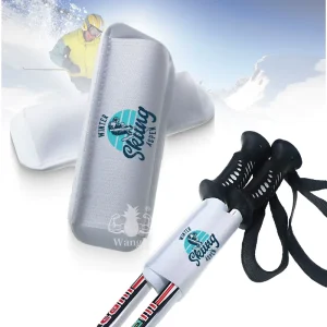 Factory Customized Black and White Colored EVA Hook and Loop Ski Pole Straps for Skiing