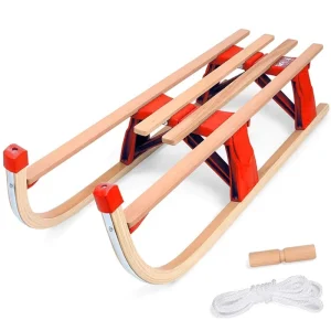 Factory Direct Custom Kids Foldable Wooden Snow Sled, 80/90/100/110 cm