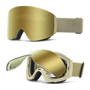 Factory Fashion Ski Goggles Custom logo 90 Degree Removable Lens Magnetic Lens OEM ODM Professional Flip up Goggles Snowboarding