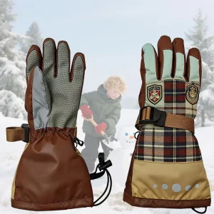 Factory OEM Kids Waterproof Eco Friendly Durable Ski Gloves Winter Warm Thermal Glow in Dark for Children Outdoor Snow Sports