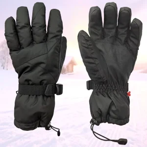 Factory Warm Waterproof Full Finger Ski Gloves Drawstring Closure for Men’s Winter Outdoor Activities Breathable Made Polyester