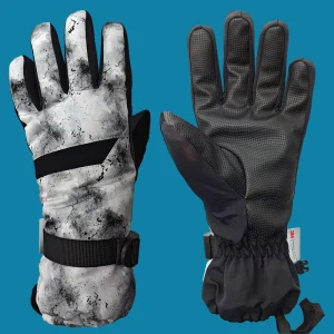 Factory Waterproof Thermal Polyester Snow Ski Snowboard Glove for Unisex Winter Warm Touchscreen Gloves Drawstring Closure