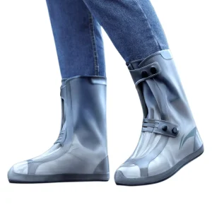 Fashionable Women Men Short Tube Flat Heel Anti Slip Foldable Waterproof Rain Boot Cover