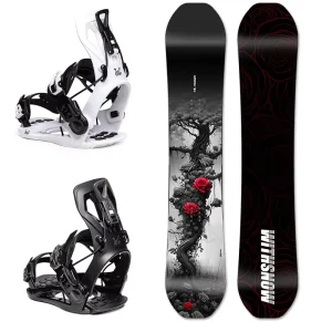Fast Wear Binding Two Piece Set Men’s Women’s Adult Flat Snowboard All Around Ski Equipment for Winter Sports Made Wood
