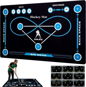 Field Hockey Training Mat Non Slip Indoor Outdoor Training Equipment with Carry Bag