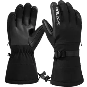 Fleece Lining Warm Men Thickening Waterproof Winter Ski Gloves
