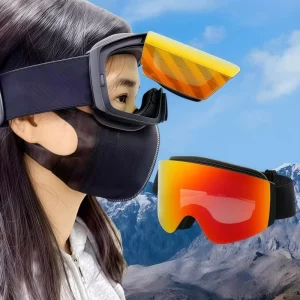 Flip-Top Cover Double-Layer Windproof Anti-Fog UV400 Snowboard Ski Goggles