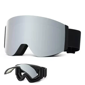 Flip-Up Magnetic TPU+PC Ski Goggles Adult Dual-Layer Anti-Fog for Men & Women