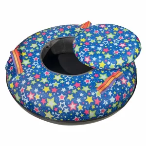 Foldable 100cm Inflatable Rubber Snow Tube with Cover and Hard Bottom