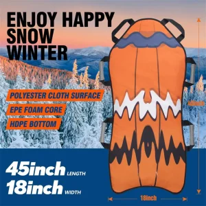 Foldable Fabric Snow Sled with Handles and Steering