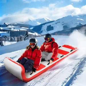 Foldable PVC Towable Inflatable Snow Tube Drop Stitch Snow Sled with Handles