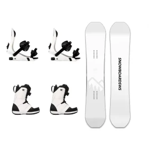 Freestyle Snowboard Set Wood Core Sandwich Fiberglass ABS Poplar White